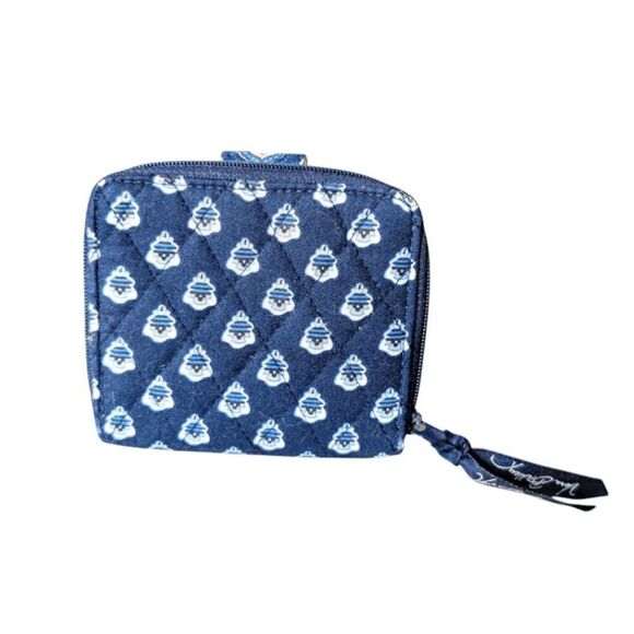 VERA BRADLEY Mini Bifold Zip/Snap Wallet In Nantucket Navy Blue Medallion - Picture 3 of 6